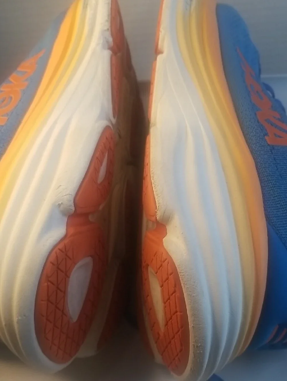 Hoka Bondi 8 men's ’s Running Shoes — Blue with Orange Accents